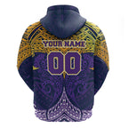 Personalized Melbourne Storm Zip Hoodie Polynesian Tribal Pattern Style
