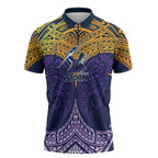 Personalized Melbourne Storm Zipper Polo Shirt Polynesian Tribal Pattern Style