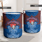 Personalized Newcastle Knights Laundry Basket Polynesian Tribal Pattern Style