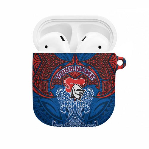 Personalized Newcastle Knights AirPods Case Polynesian Tribal Pattern Style
