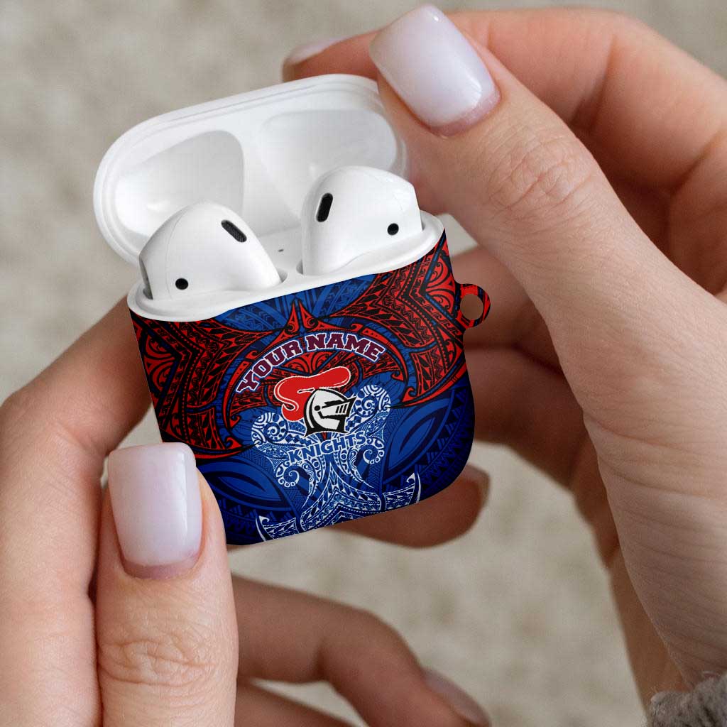 Personalized Newcastle Knights AirPods Case Polynesian Tribal Pattern Style
