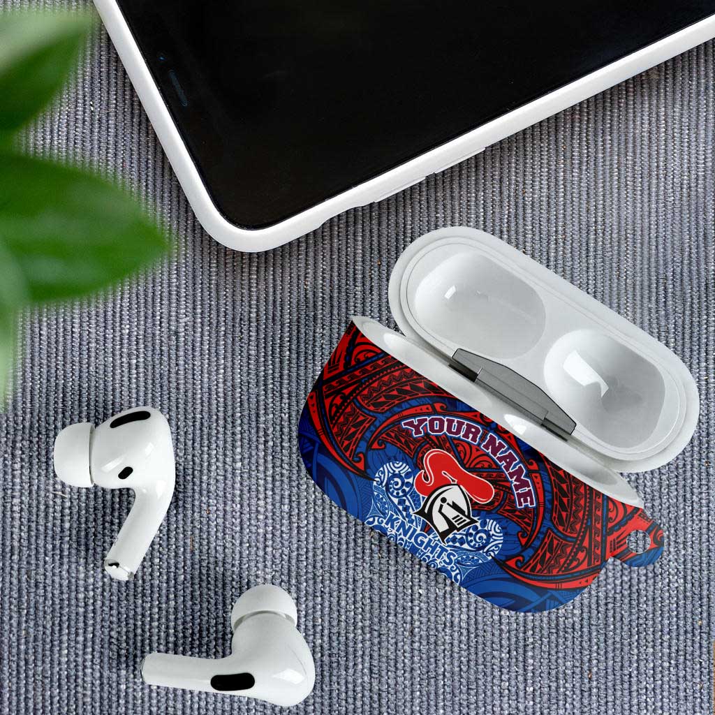 Personalized Newcastle Knights AirPods Case Polynesian Tribal Pattern Style