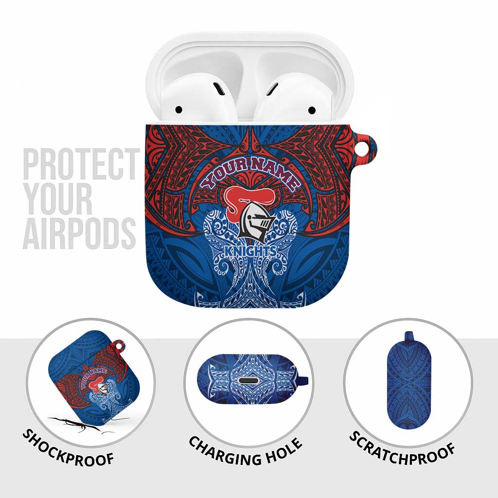 Personalized Newcastle Knights AirPods Case Polynesian Tribal Pattern Style