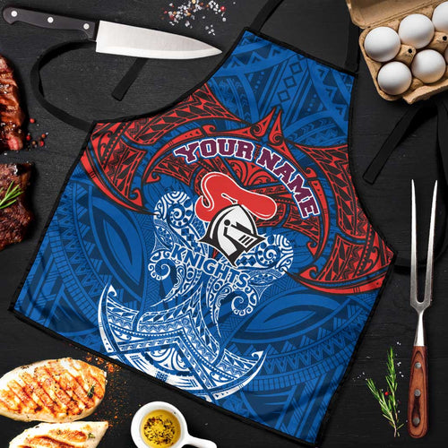Personalized Newcastle Knights Apron Polynesian Tribal Pattern Style