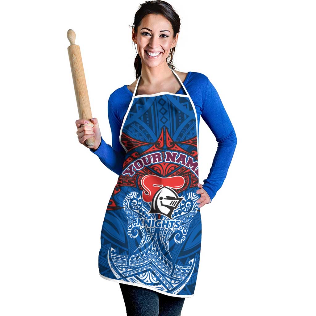 Personalized Newcastle Knights Apron Polynesian Tribal Pattern Style