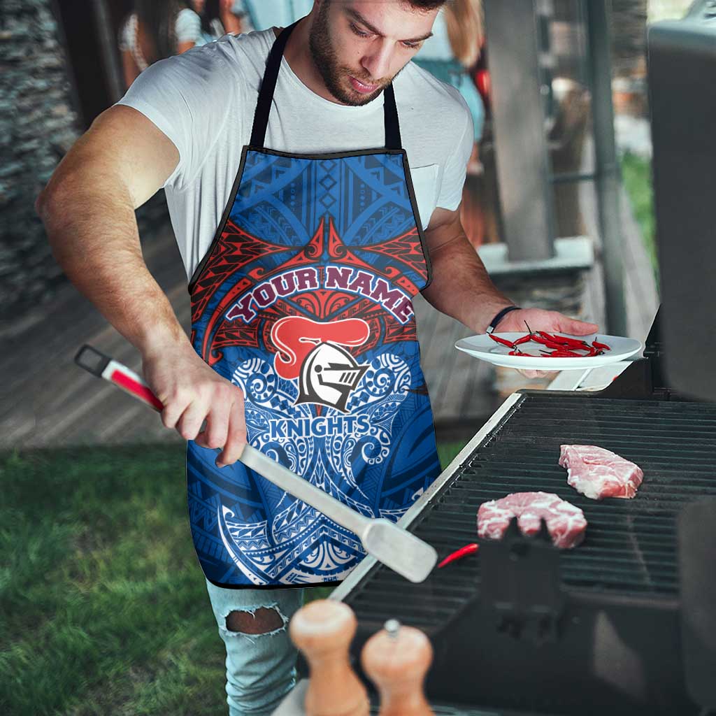 Personalized Newcastle Knights Apron Polynesian Tribal Pattern Style