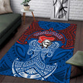 Personalized Newcastle Knights Area Rug Polynesian Tribal Pattern Style
