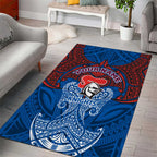 Personalized Newcastle Knights Area Rug Polynesian Tribal Pattern Style