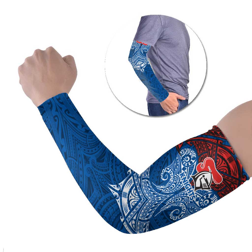 Personalized Newcastle Knights Arm Sleeves Polynesian Tribal Pattern Style
