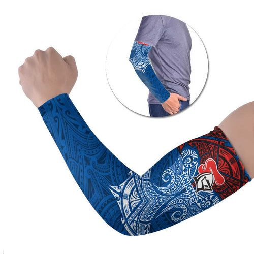 Personalized Newcastle Knights Arm Sleeves Polynesian Tribal Pattern Style