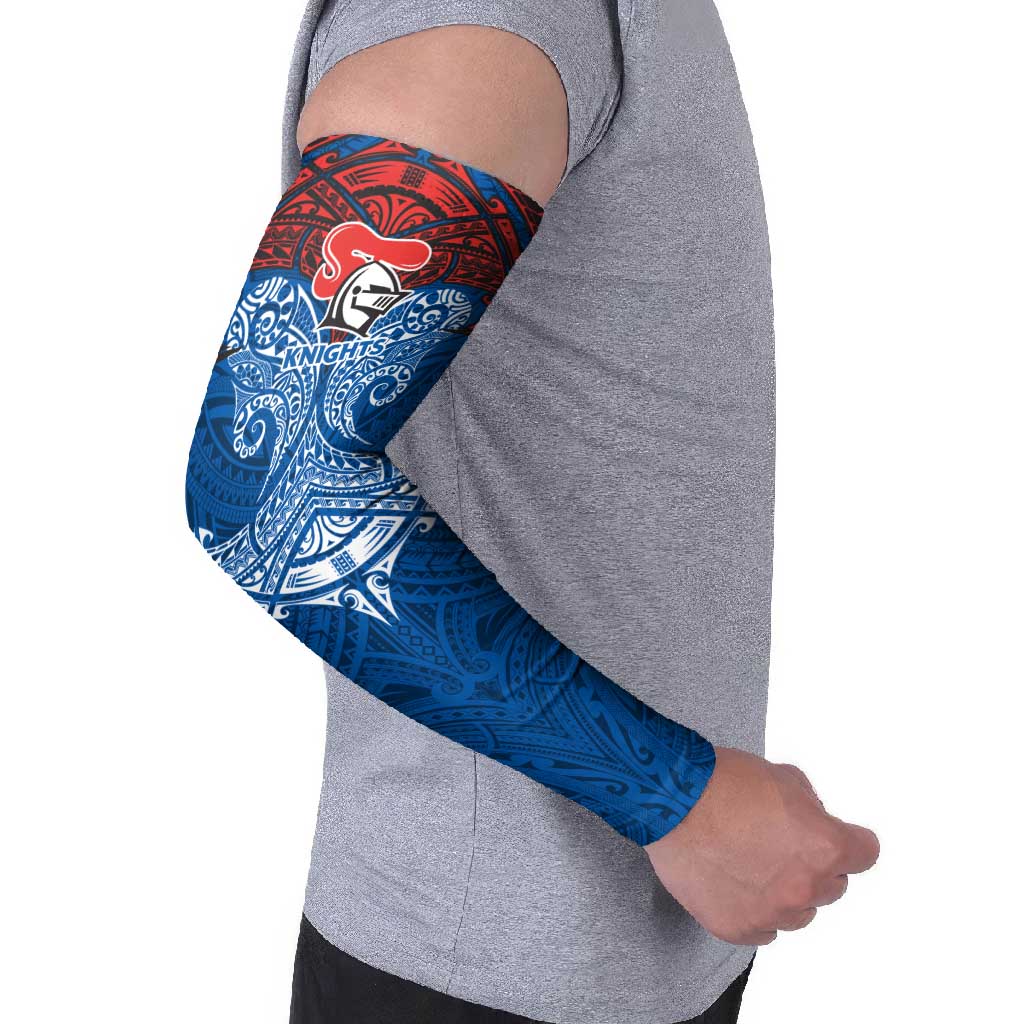 Personalized Newcastle Knights Arm Sleeves Polynesian Tribal Pattern Style