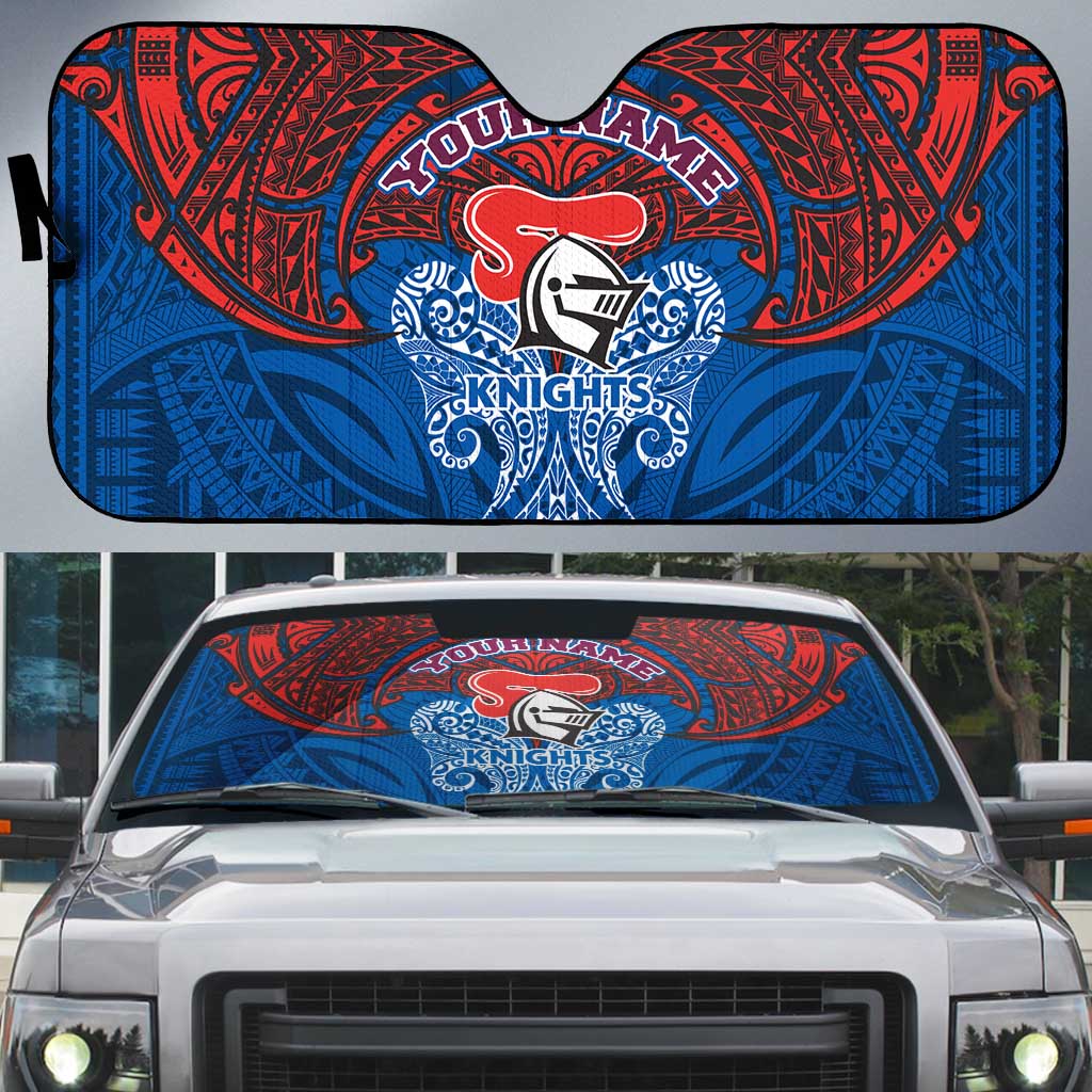 Personalized Newcastle Knights Auto Sun Shade Polynesian Tribal Pattern Style