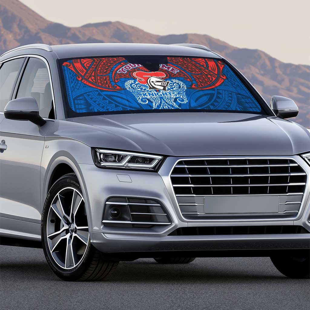 Personalized Newcastle Knights Auto Sun Shade Polynesian Tribal Pattern Style