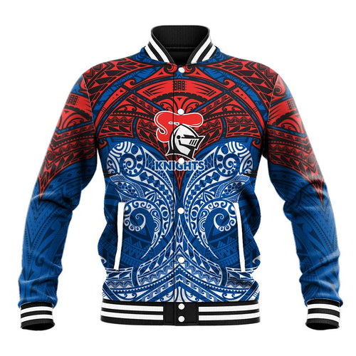 Personalized Newcastle Knights Baseball Jacket Polynesian Tribal Pattern Style