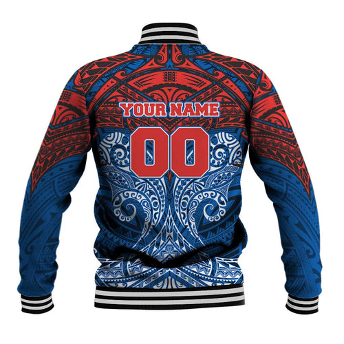 Personalized Newcastle Knights Baseball Jacket Polynesian Tribal Pattern Style