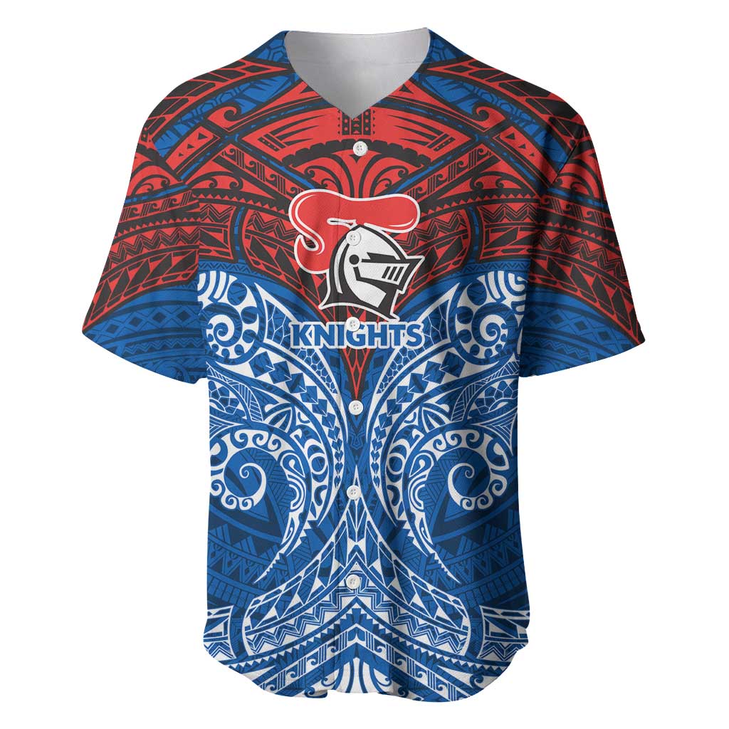 Personalized Newcastle Knights Baseball Jersey Polynesian Tribal Pattern Style