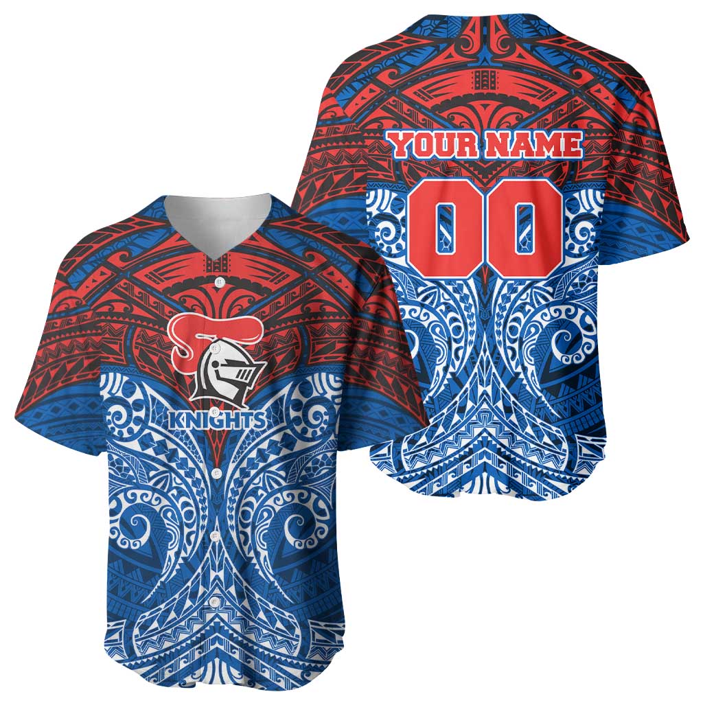 Personalized Newcastle Knights Baseball Jersey Polynesian Tribal Pattern Style