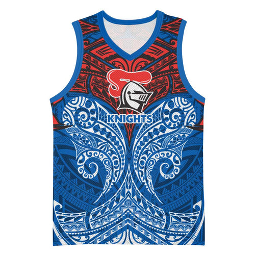 Personalized Newcastle Knights Basketball Jersey Polynesian Tribal Pattern Style