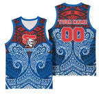 Personalized Newcastle Knights Basketball Jersey Polynesian Tribal Pattern Style