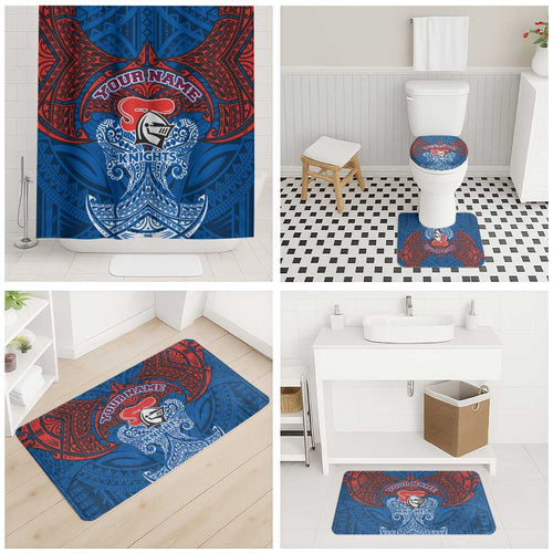 Personalized Newcastle Knights Bathroom Set Polynesian Tribal Pattern Style