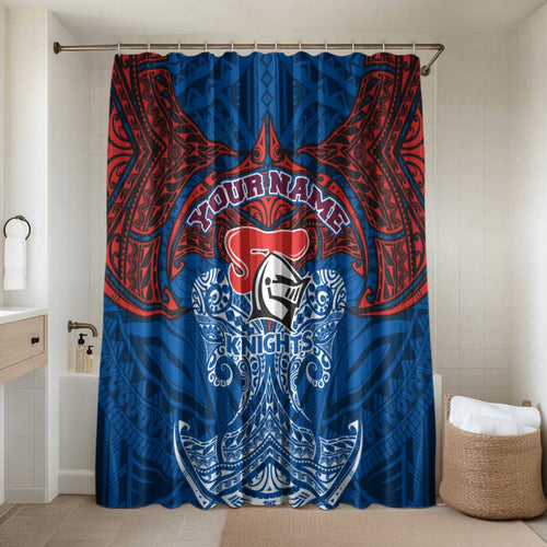 Personalized Newcastle Knights Bathroom Set Polynesian Tribal Pattern Style