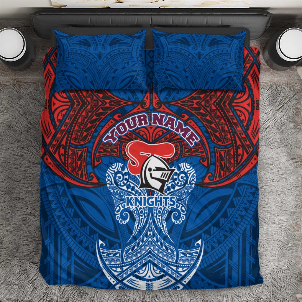 Personalized Newcastle Knights Bedding Set Polynesian Tribal Pattern Style
