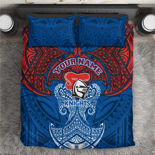 Personalized Newcastle Knights Bedding Set Polynesian Tribal Pattern Style
