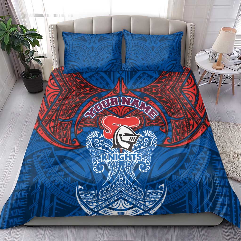 Personalized Newcastle Knights Bedding Set Polynesian Tribal Pattern Style