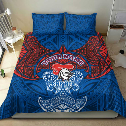 Personalized Newcastle Knights Bedding Set Polynesian Tribal Pattern Style