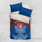 Personalized Newcastle Knights Bedding Set Polynesian Tribal Pattern Style