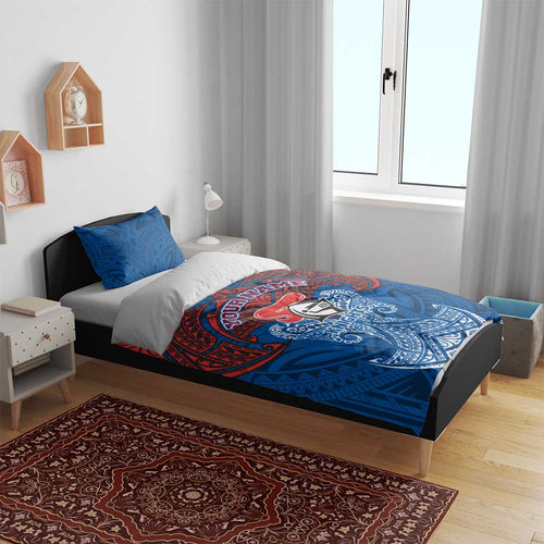 Personalized Newcastle Knights Bedding Set Polynesian Tribal Pattern Style