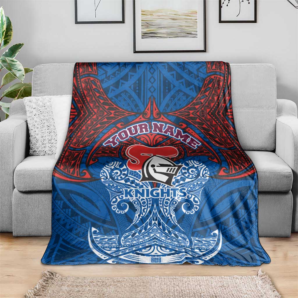 Personalized Newcastle Knights Blanket Polynesian Tribal Pattern Style