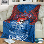 Personalized Newcastle Knights Blanket Polynesian Tribal Pattern Style