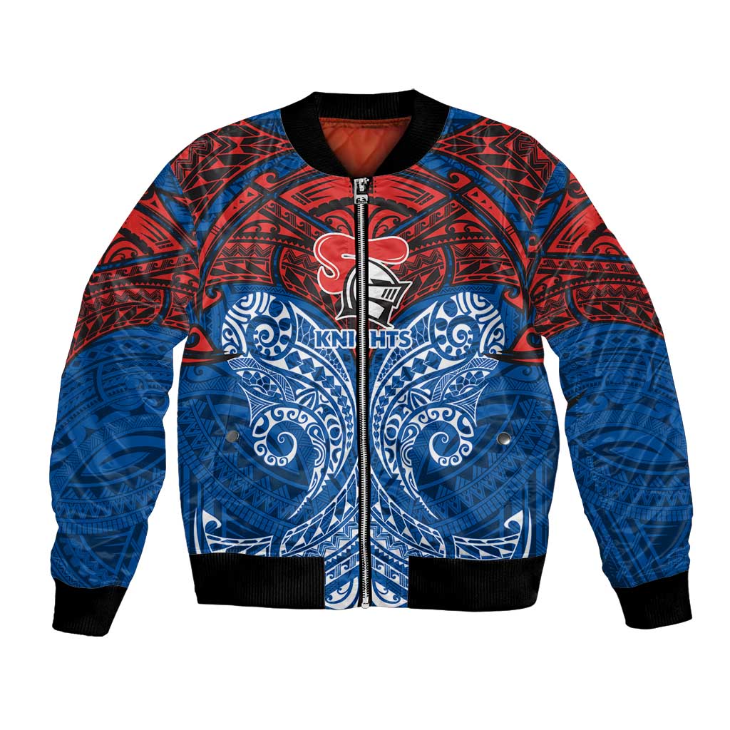 Personalized Newcastle Knights Bomber Jacket Polynesian Tribal Pattern Style