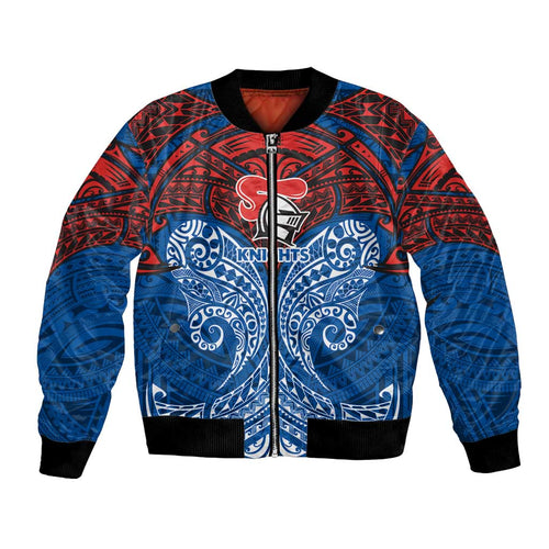 Personalized Newcastle Knights Bomber Jacket Polynesian Tribal Pattern Style