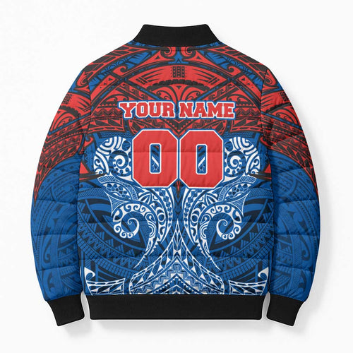 Personalized Newcastle Knights Bomber Puffer Jacket Polynesian Tribal Pattern Style