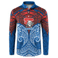 Personalized Newcastle Knights Button Sweatshirt Polynesian Tribal Pattern Style