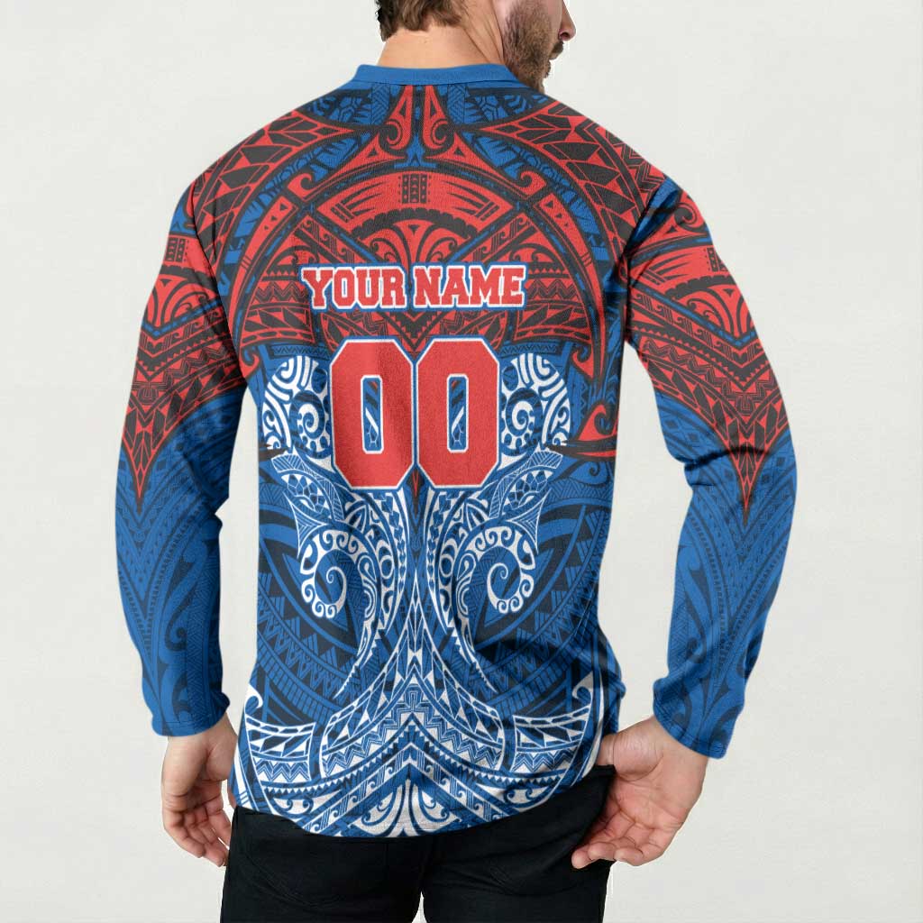 Personalized Newcastle Knights Button Sweatshirt Polynesian Tribal Pattern Style
