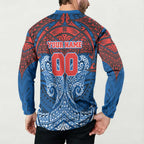 Personalized Newcastle Knights Button Sweatshirt Polynesian Tribal Pattern Style
