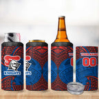 Personalized Newcastle Knights 4 in 1 Can Cooler Tumbler Polynesian Tribal Pattern Style