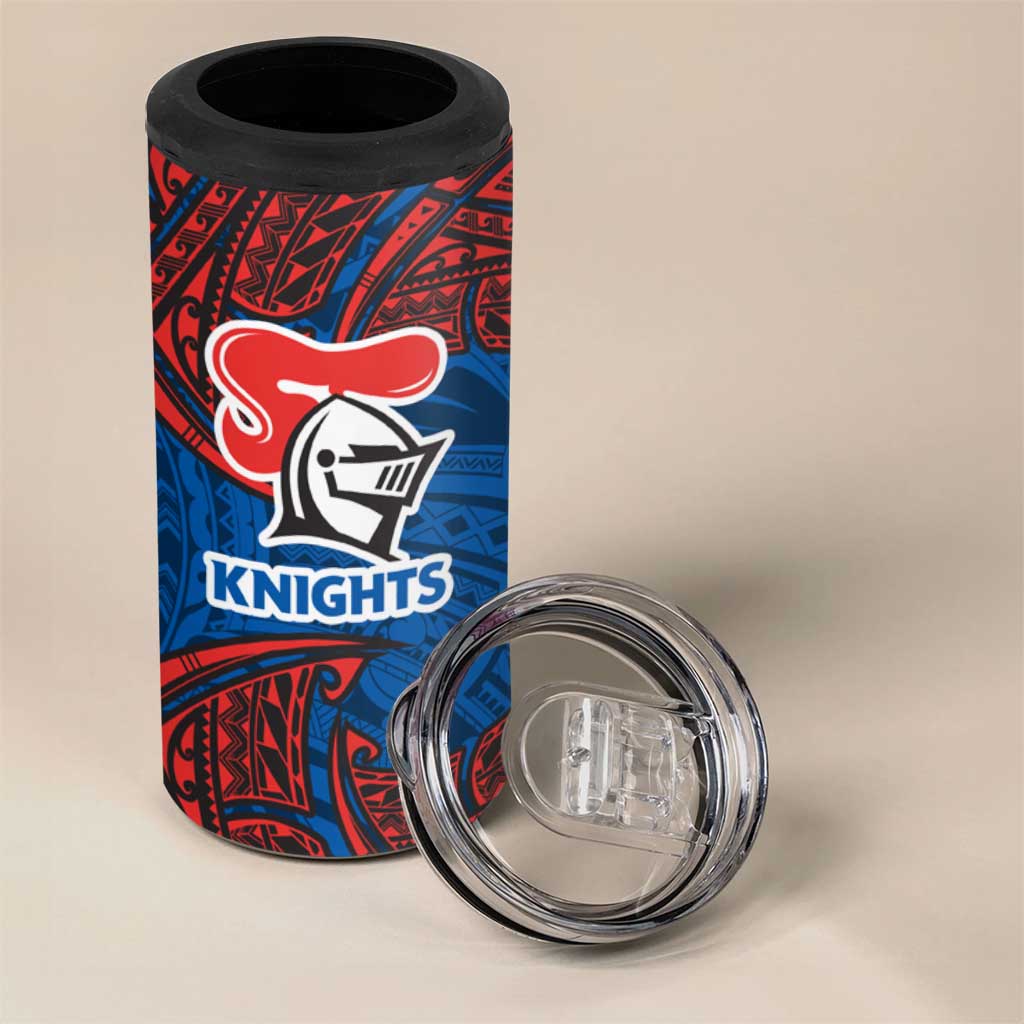 Personalized Newcastle Knights 4 in 1 Can Cooler Tumbler Polynesian Tribal Pattern Style