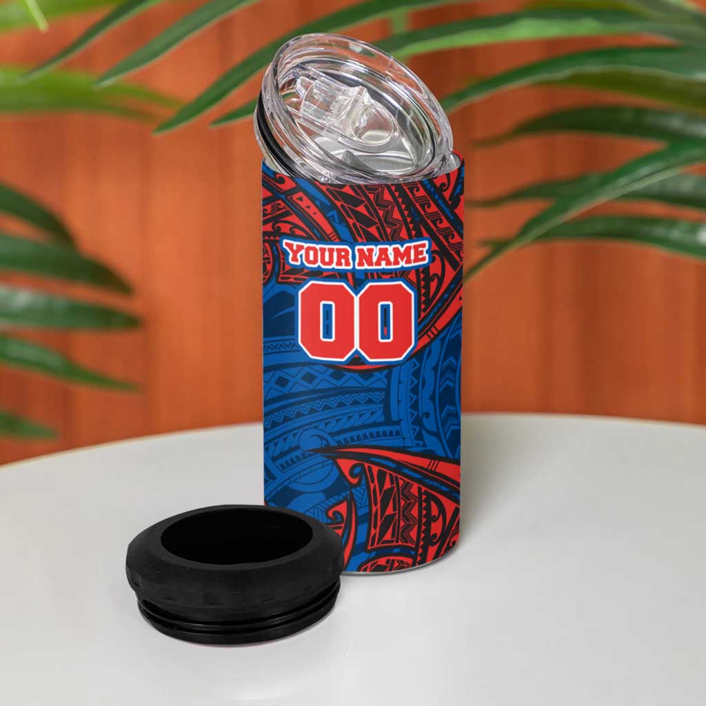 Personalized Newcastle Knights 4 in 1 Can Cooler Tumbler Polynesian Tribal Pattern Style