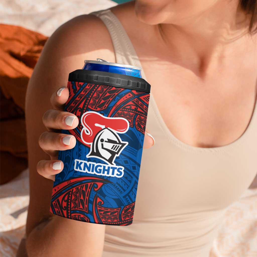 Personalized Newcastle Knights 4 in 1 Can Cooler Tumbler Polynesian Tribal Pattern Style