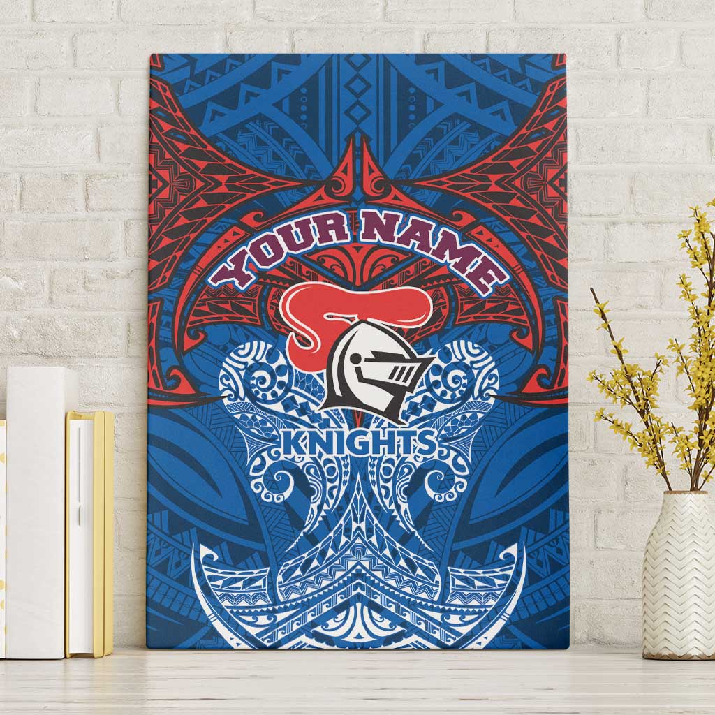 Personalized Newcastle Knights Canvas Wall Art Polynesian Tribal Pattern Style