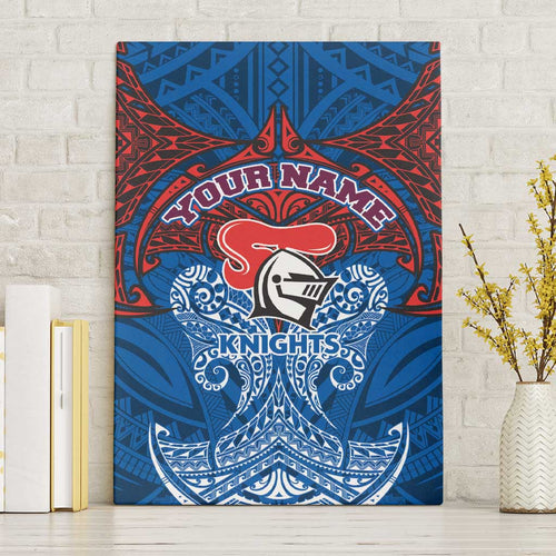Personalized Newcastle Knights Canvas Wall Art Polynesian Tribal Pattern Style