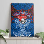 Personalized Newcastle Knights Canvas Wall Art Polynesian Tribal Pattern Style