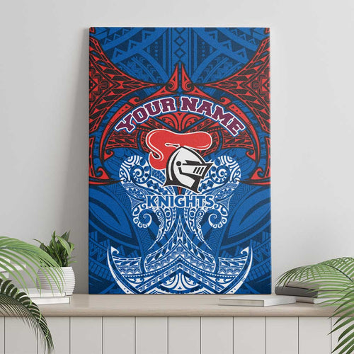 Personalized Newcastle Knights Canvas Wall Art Polynesian Tribal Pattern Style