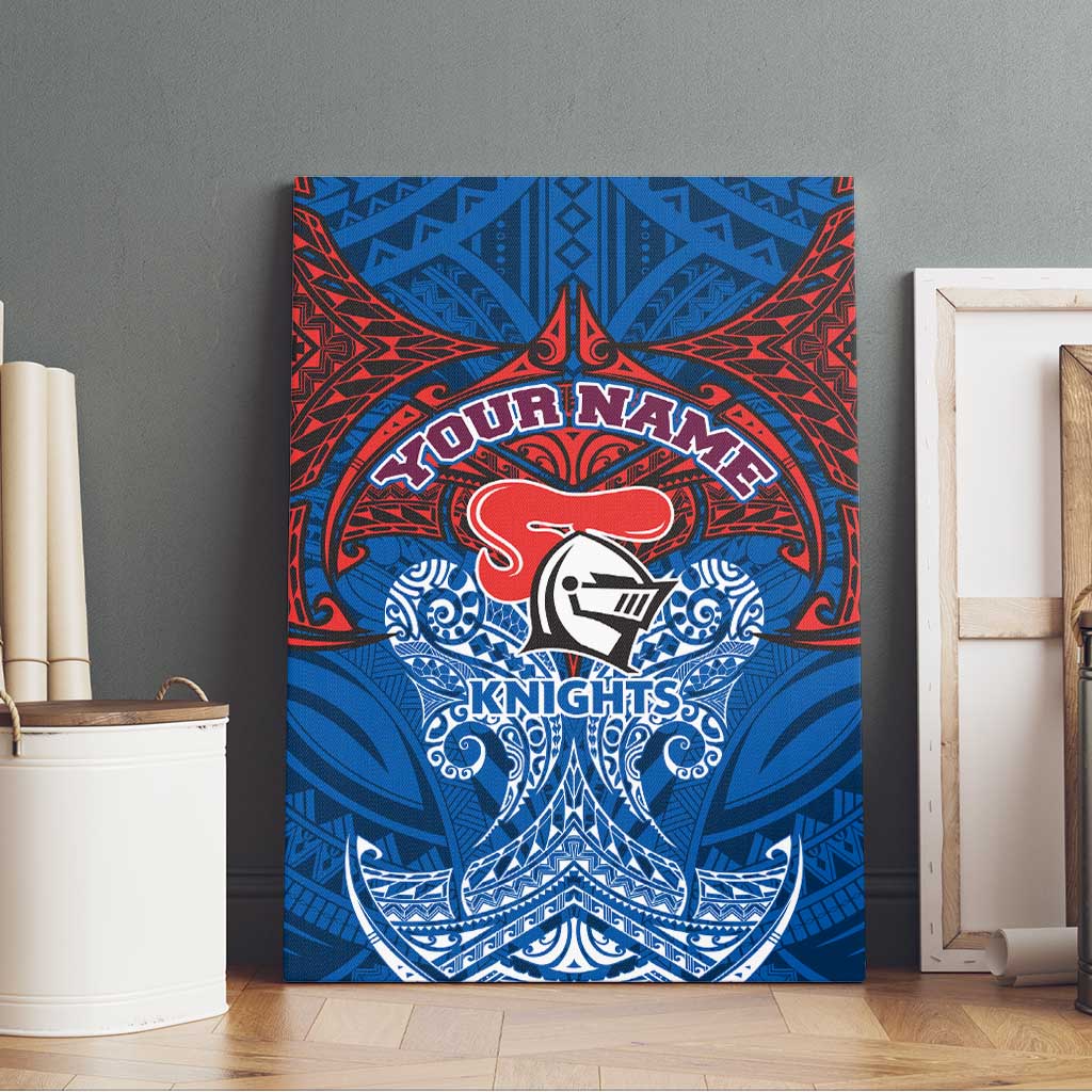 Personalized Newcastle Knights Canvas Wall Art Polynesian Tribal Pattern Style