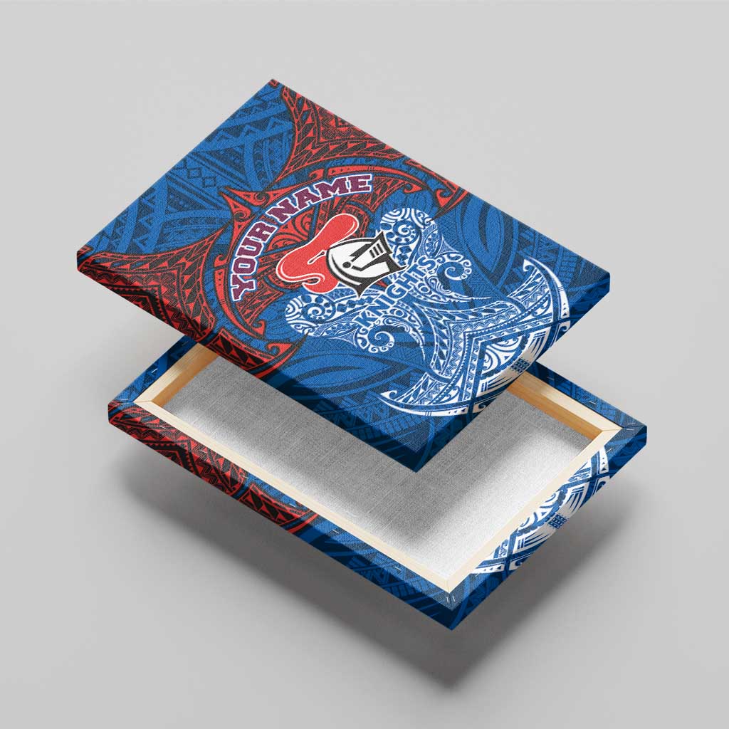 Personalized Newcastle Knights Canvas Wall Art Polynesian Tribal Pattern Style