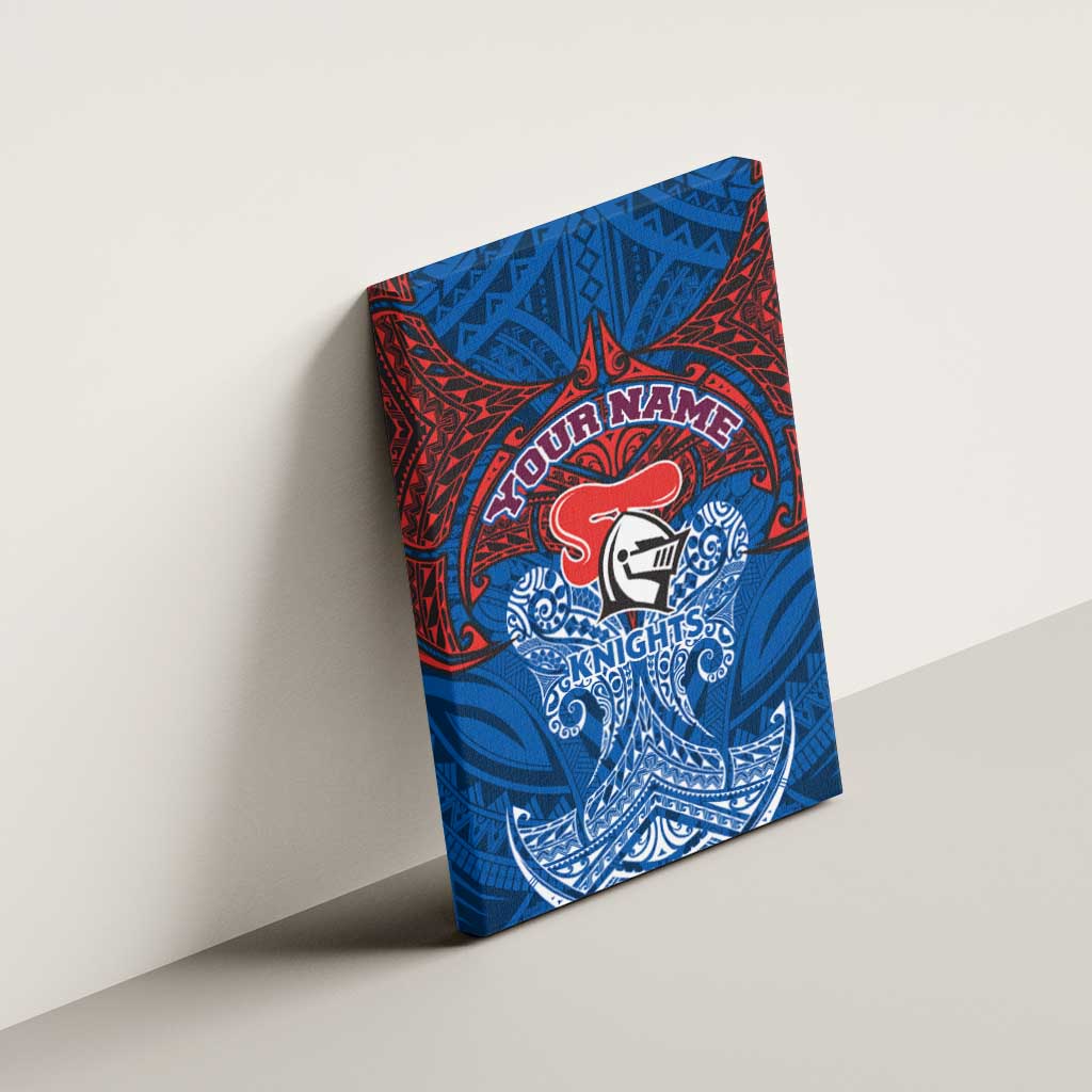 Personalized Newcastle Knights Canvas Wall Art Polynesian Tribal Pattern Style